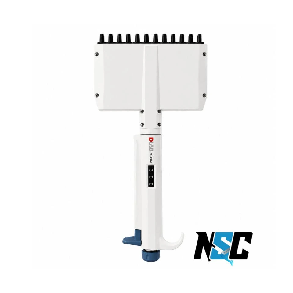 DLAB Micropipette 12-Channel Adjustable Micropipette 30-300µL